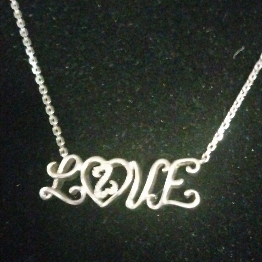 Vintage, Sterling Silver And Diamonds...Jane Seymour's Open Heart Love Necklace